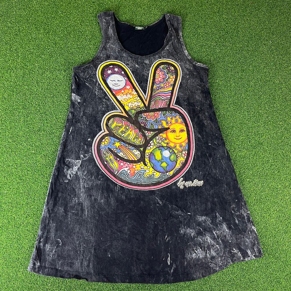 Kathmandu Imports Stone Washed Hippie Boho No Time Tank Top L Y2K